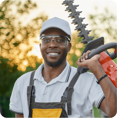 Immigrant landscaper at work