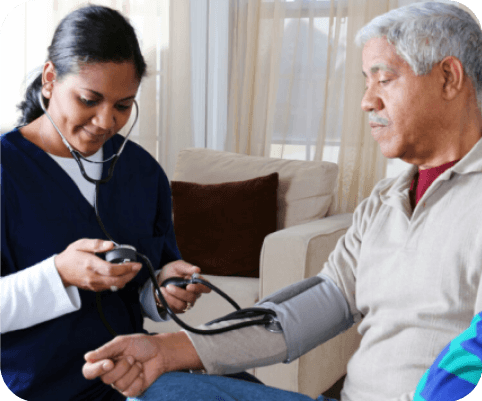 Immigrant nurse at work